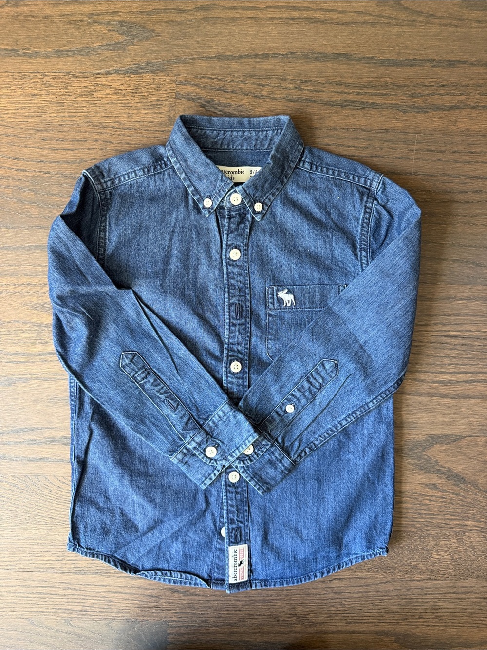 abercrombie kids denim button-down shirt in blue